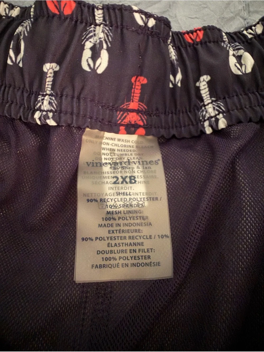 Vineyard Vines Lobster Black Swim Trunks Men’s Size 2XB